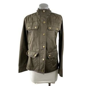 J. Crew Downtown Field Women's Army Green Military Utility Coat Jacket Size XS